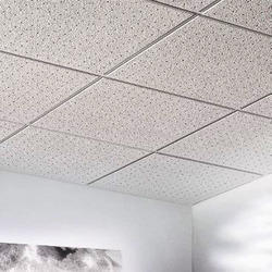 An image of mounted acoustic ceiling panels used to reduce call center noise.